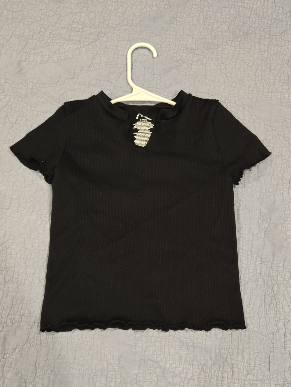 art class Girls Black Ribbed Short Sleeve Tank Top